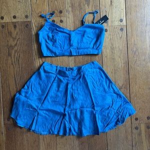 Lulu’s skirt outfit denim blue size medium